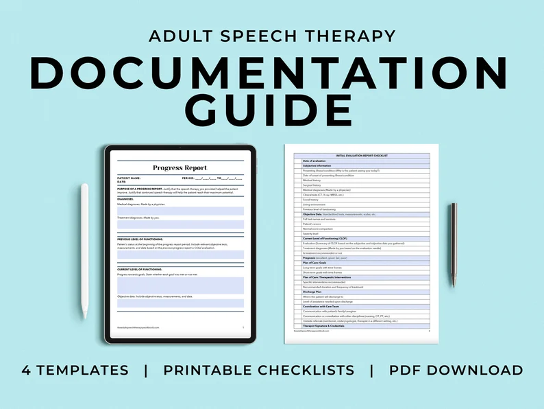 adult speech therapy documentation guide